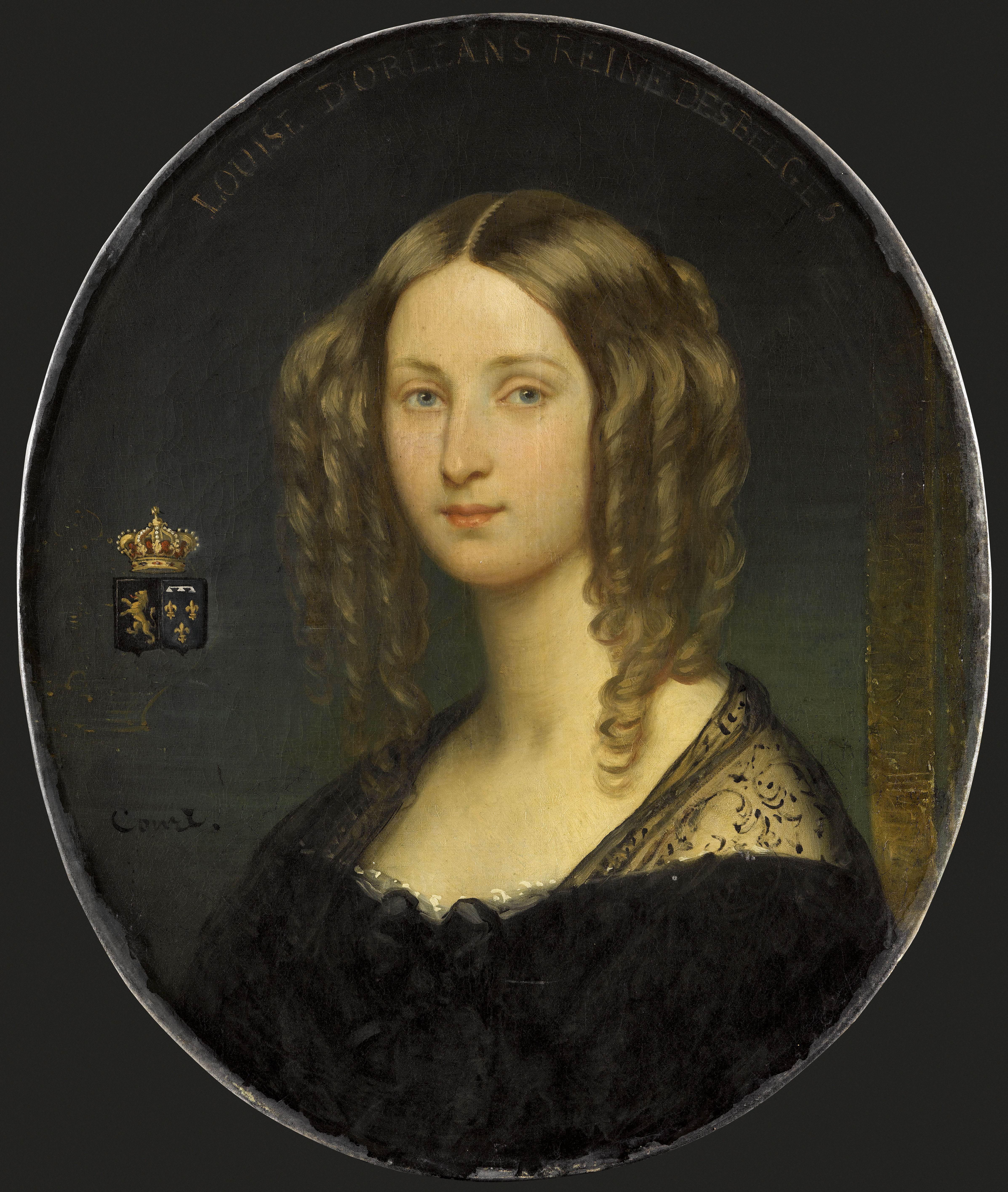 Portrait de la princesse Louise D'Orléans, reine des Belges, vers 1835 par Joseph Désiré Court-